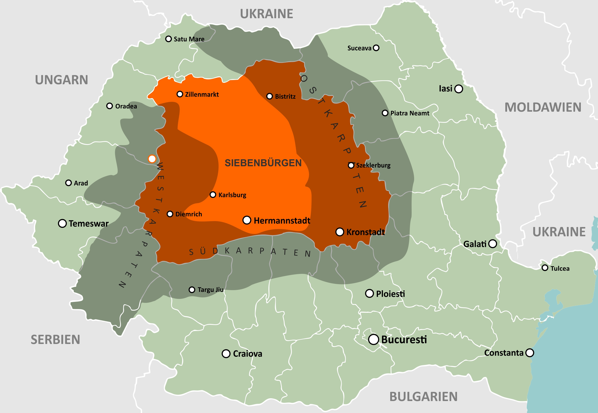 Siebenbürgen oder Transsilvanien im Zentrum Rumäniens - Immobilienmakler, Auswanderung